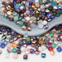 50Pcs Cuentas De Cristal Austriaco 6mm Forma Cubica Plana Para DIY Joyería Pulseras Y Aretes Accesorios De Cuentas De Vidrio - details 0