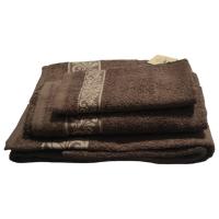Juego de Toallas de Baño Color Chocolate con Cenefa Decorativa – Set de 3 Piezas de Lujo: Toalla de Baño, Manos y Facial | 100% Algodón Portugués 500 g/m² Suave y Absorbente | Certificado OEKO-TEX® | Ideal para Hogar o Regalo Elegante | Mercatienda.es - details 4