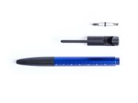 Lote de 20 Bolígrafos multifunción 7 en 1 de mecanismo giratorio color surtido negro y azul con soporte para dispositivo móvil, puntero, limpiador de pantalla, regla integrada en cuerpo cm y pulgadas-, destornilladores de punta plana y estrella tinta azul - details 3