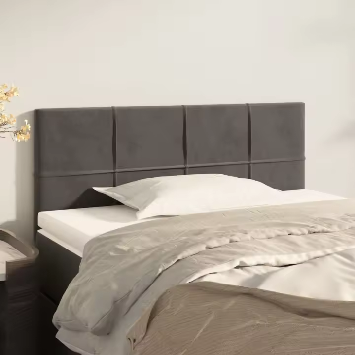 vidaXL Cabecero de terciopelo gris oscuro 80x5x78/88 cm - 1