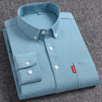 Camisa De Oxford Para Hombre 5XL Manga Larga 100% Algodón Color Sólido Cuello En V Regular Ropa Diaria Botones - details 10