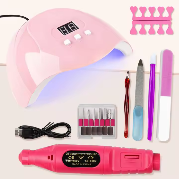 Kit De Lámpara UV LED Con Máquina De Uñas Eléctrica 20000RPM Y Archivos Bufet 18LEDs Secador De Uñas Para Eliminar Piel Muerta Herramientas De Manicura - 1