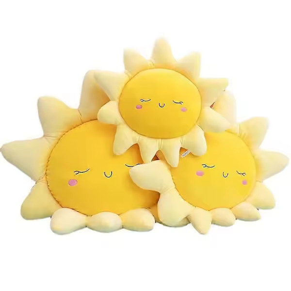 Almohada de dibujos animados Sol Nube Cojín Suave Cojín de Coche Peluche Juguete Creativo Decoración del Hogar Sol M - 1