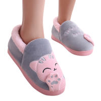 Zapatillas De Invierno Para Mujer Con Dibujos De Gato No Escolapadas Calientes Para El Interior De La Casa Zapatos De Piso - details 6
