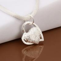 Collar De Lujo De Corazón Noble Para Mujer Platinado En Plata De 18 Pulgadas Joyería De Moda Encantadora Para Boda Y Fiesta - details 8