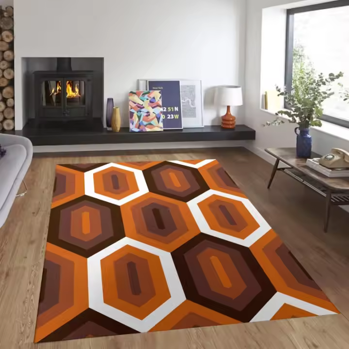 Alfombra Scandinava Abstracta Con Diseño Medieval De Rayas En Colores Tejido De Poliéster Lavable Para Sala De Estar Dormitorio Decoración Del Hogar - 1