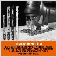 EasySpeed Juego de Hojas de Sierra de Calar Estuche 25 Piezas Vástago de Anclaje en T, HCS, HSS, BIM, Acero al Carbono, Madera, Metal, PVC, Plástico, Compatible con Bosch, Black&Decker, Makita, Dexter, Stanley, Worx, Alta Calidad. - details 2