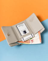 Cartera de piel para mujer 55287-BRS-4720 Plata - details 8