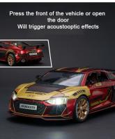 Modelo De Coche AUDI R8 IRON GTR 1:24 Juguete De Metal Simulación Con Sonido Y Luz Vehículo Para Niños Regalo Para Chicos - details 5