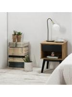BLOOM STORE-Mesitas de Noche Mesillas de Noche con Cajón y Patas de Madera para Dormitorio Salón Cama Oficina Estilo Moderno - details 1