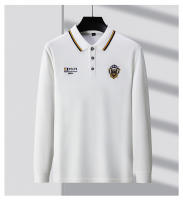 Camisa Polo Casual Para Hombres Con Bordado Manga Larga Color Sólido Moda Top Antigüedad Verano Blusa Regular De Algodónmezcla - details 8