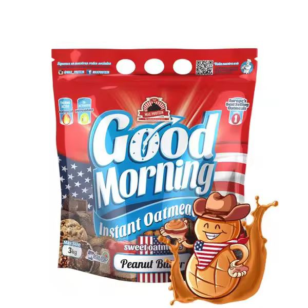 GOOD MORNING Instant Oatmeal 3kg Max Protein HARINA DE AVENA CON BAJOS CARBOHIDRATOS Y DE PROTEÍNAS DE CALIDAD PREMIUM - 1
