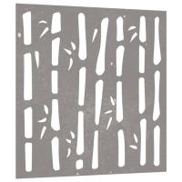 vidaXL Adorno de pared de jardín acero corten diseño bambú 55x55 cm - details 2