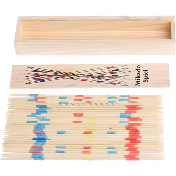JUEGO MIKADO - palillos chinos - Incluye estuche de madera - Fabricado todo en madera - Incluye instrucciones del juego - 1