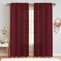 2PCS Cortinas De Color Sólido Con Bolsa De Mango Simple Para Filtering Luz Adecuadas Para Decoración De Sala De Estar Oficina Hogar Dormitorio - details 8