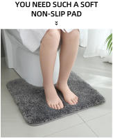 Alfombra De Baño Pequeña Antideslizante Absorbente U-Corpórea Sólida Para Piso Y Toilette Alfombra De Uso Doméstico - details 2