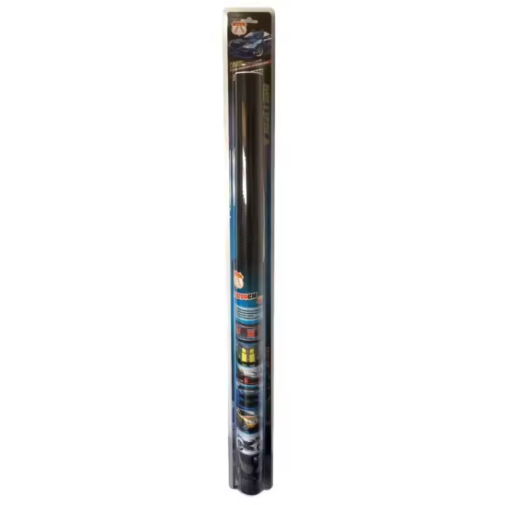 MOLCARAUTO 4D Vinilo del coche Pegatinas fibra del carbón Adhesivo Negro 75x200cm - 1