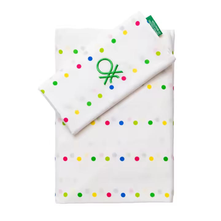 Rainbow - Juego de Cama 3 Piezas Benetton 90x200+30cm 160x240cm 45x110cm - Algodón 70% Poliéster 30% - 1