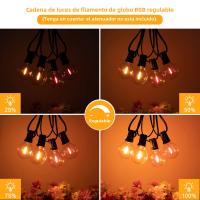 Cadena De Luces RGB 50FT Impermeable G40 Para Jardín Decoración De Navidad Colores Conectables Luz Colgante Para Exterior - details 5