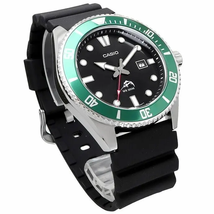 Reloj Hombre Buceo Casio MDV-106B-1A3 HULK MARLIN DURO correa goma dial color verde - 1