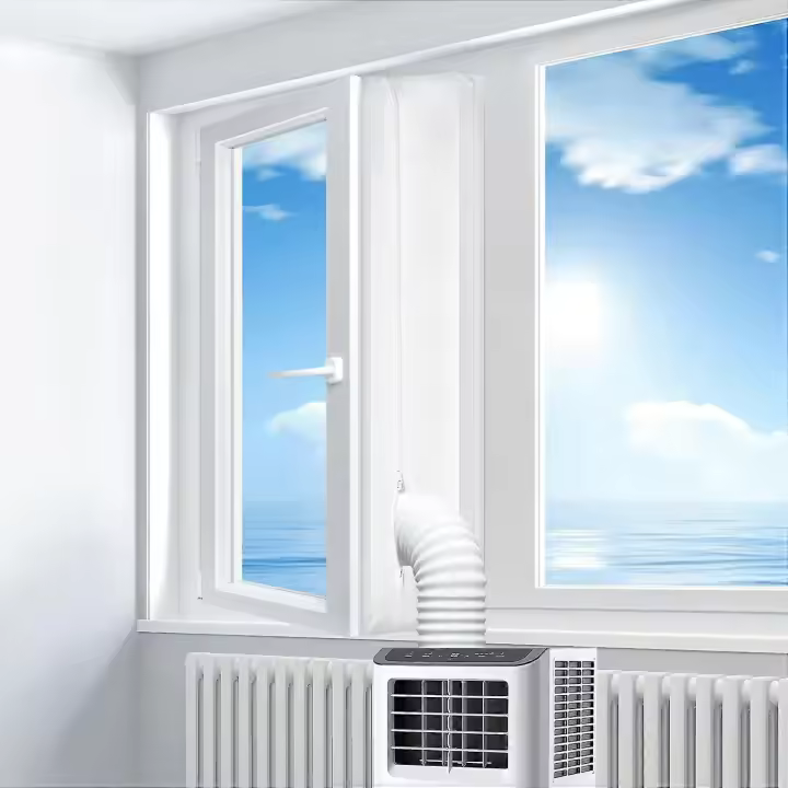 Portable Air Conditioner Window Seal Kit, 400CM (157') Air Conditioner Casement, Air Exchange Protector with Zipper and Automatic Closing - 1