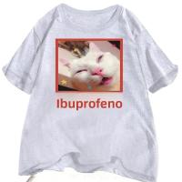 Camiseta Unisex De Algodón Bretona Con Meme Del Gato I Buprofen Camiseta Gráfica Divertida Para Amantes De Los Gatos Manga Corta Estilo Casual Para Todas Las Estaciones - details 4