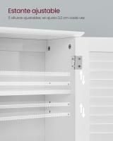 Armario colgante de baño con puertas de persiana, estante ajustable y compartimento abierto, gris ahumado, blanco - 20x60x70 cm - details 5