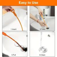 2pcs Herramienta De Limpieza Para Desobstruir Tuberías De Cocina Y Toilette Eliminador De Pelos Para Grifos Y Drenajes Ecológica Y Resistente Al Agua - details 7
