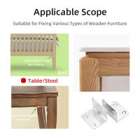 20PCS Bisagra De Esquina Desmontable 90 Grados Para Madera Accesorios De Mobiliario Cama Armario Fijación Angulo Derecho - details 1