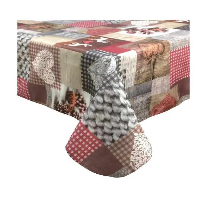 Mantel Navideño Anti Manchas de Poliéster Corazón 5490 - 1