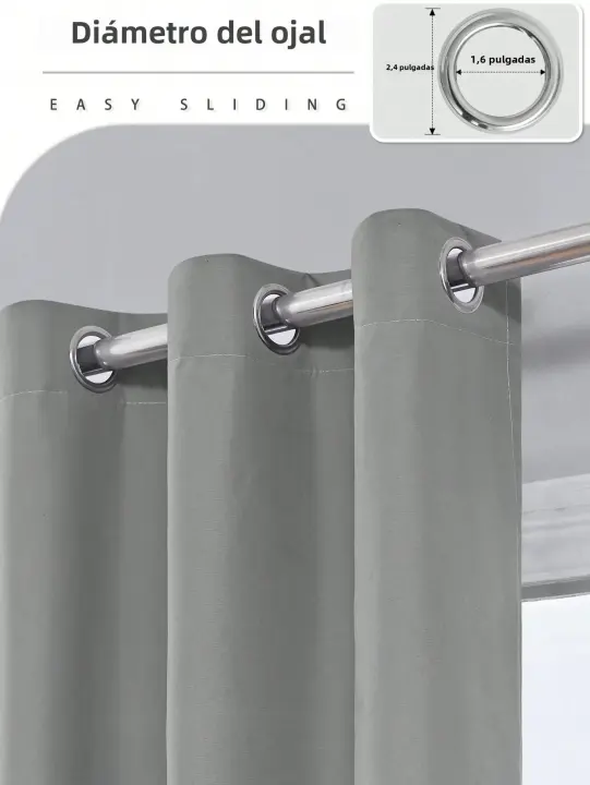 Cortinas Negras Con Grommets 1pc Total Privacidad Y Odorílessas Para Sala De Estar Y Dormitorio Decoración Moderna De Hogar Y Hotel - 1
