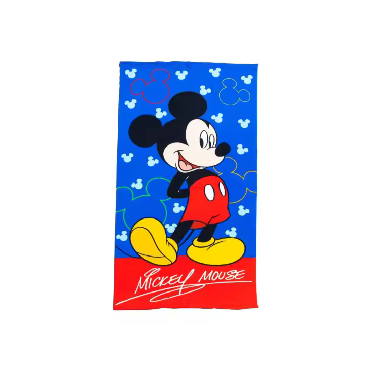 SUN & SURF Toalla de playa Infantil MICKEY Licencia Disney Original, Microfibra Rizo, Suave y Absorbente, Ideal para Piscina, Playa o Campo - 1
