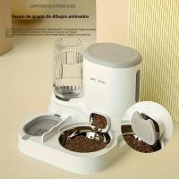 Estación De Alimentación Y Agua Para Gatos Automática - Set De Dispensador De Alimento Y Agua No Eléctrico Fácil De Limpieza Para Mascotas De Plástico - details 0