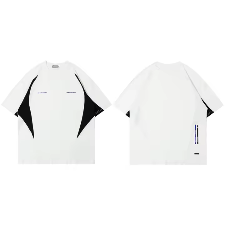 Camiseta Retro Unisex 2023 Estilo Preppy Con Parches Cuello Redondo Manga Corta Algodón Suave Y Transpirable Para Hombres Moda Casual Hip Hop - 1