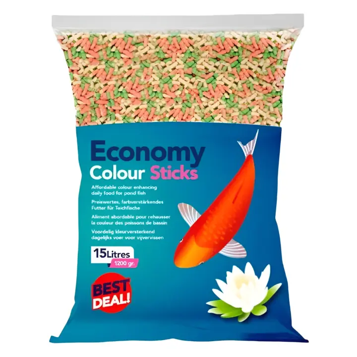 Alimento Color Sticks para peces de estanque 15L  (1.2kg) que potencia sus colores - Colombo - 1