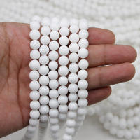 1 Hilo De Piedras Preciosas Blancas Porcelana Jade Redondas Para Hacer Joyas Encuentros DIY Pulsera 4 6 8 10 12 Mm - details 2