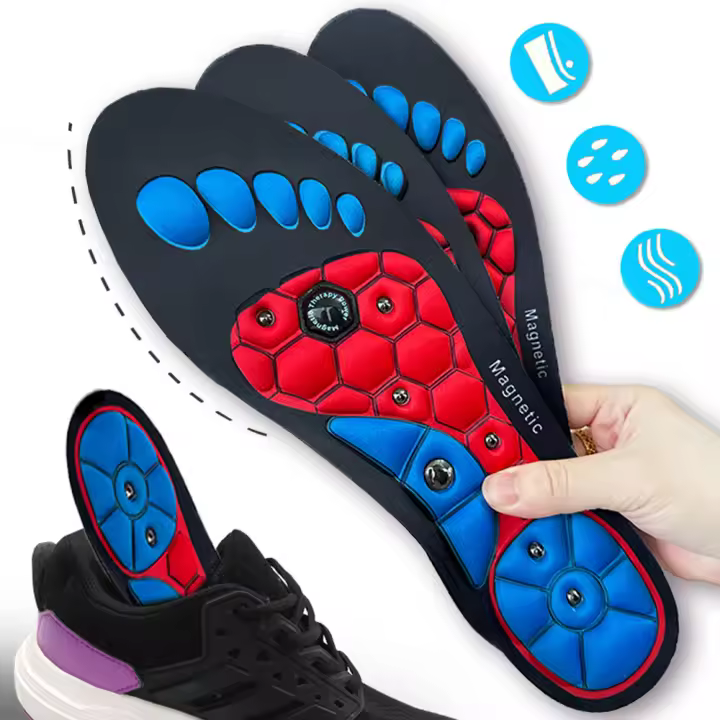 Almohadillas De Masaje Magnético Para Orthopedic Foot Soporte De Arco Para Hombres Y Mujeres Almohadillas De Zapato Para Aliviar La Fatiga Del Pies Inserciones De Suela Transpirables Antideslizantes Y Absorbentes De Sudor - 1