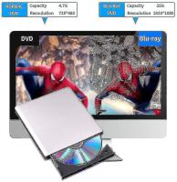 Impulsión externa 3D, Usb 0 of the DVD de Blu Ray Y Typo-C Lector de DVD CD Blu-ray portátil óptico Delgado D de Bluray (Plata, exterior) - details 1