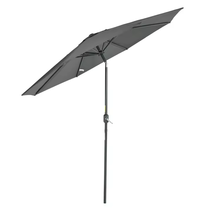 Outsunny Sombrilla de Jardín Ø264x253 cm con Protección UV 50+ Parasol de Aluminio Inclinable con Manivela para Terraza Balcón Exterior Gris - 1