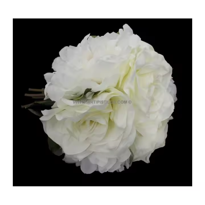 RAMO DE ROSAS Y PEONIAS BLANCAS Raíz FLORES - Decoración Elegante y Sofisticada - 1