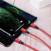 Cable De Carga USB Universal 3 En 1 Para iPhone 8 X XR 11 12 13 Samsung Moto Xiaomi Huawei Redmi Honor Tejido De Nylon Durable Longitud 1.2m - details 4