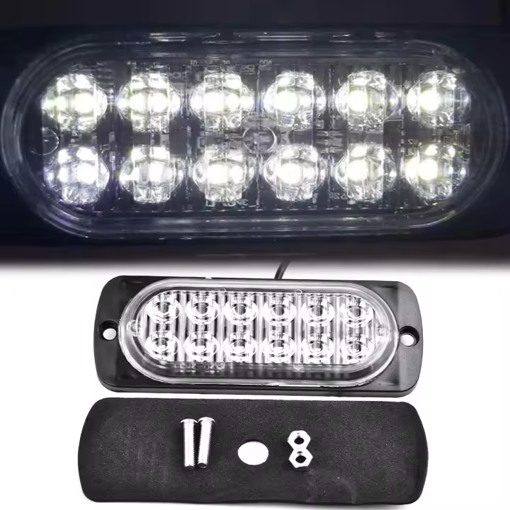 Luz De Trabajo LED Para Coche 12V 36W Super Brillante 12LED Seguridad Urgente Accesorios De Coche Luz Constante Para Camiones - 1