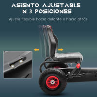 HOMCOM Go Kart a Pedales para Niños de 5-12 Años Coche de Pedales Infantil con Asiento Ajustable Neumáticos Inflables Amortiguador y Freno de Mano Carga 50 kg 121x58x61 cm - details 3