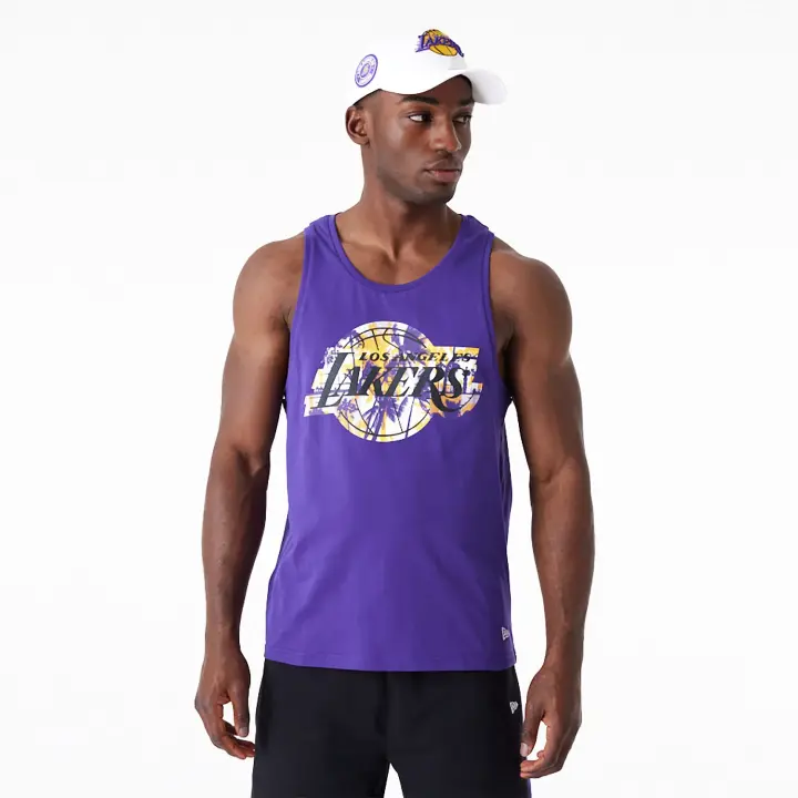NO New Era Camiseta de Tirantes NBA LA Lakers Palm Tree Infill - 1