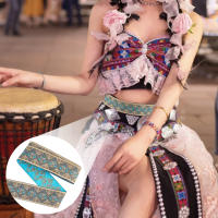 Cinta De Tela Poliéster Vintage Con Patrón Floral Estilo Étnico Bordado Trenzado Para Costura Y Artesanía Ancho De 2 Pulgadas - details 0