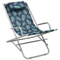 vidaXL Tumbonas reclinables 2 unidades acero Azul, Negro, Rojo Sillas de Exterior Ideal para jardín, playa, piscina, terraza Tumbona Piscina Tumbonas Playa Tumbonas Jardín Exterior - details 1