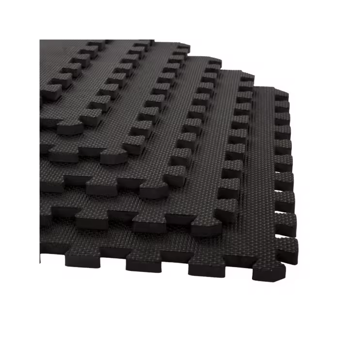 JARDIN202 - Esterilla Puzzle para Suelos de Gimnasio y Fitness | Negro | Protección de Goma Espuma, tatami puzzle Expandible 4 Unid 60x60 - 1