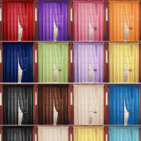 Cortinas De Vidrio Transparente Estilo Lujo Sencillo Color Sólido Para Boda Instalación Fácil Productos Domésticos De Ventana - details 1