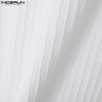 Camiseta De Hombre INCERUN Estilo Coreano 2024 Moda Casual Cuello V Pleated Suelto Manga Larga Cómoda Tallas S-5XL - details 11