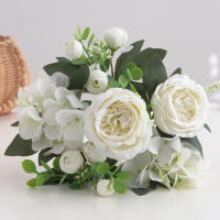 1 Rama De Flores Artificiales Peonía Para Decoración Silken Rosa Falsa De Plástico Centro De Mesa Para El Hogar Flores Falsas Para Bodas - details 7